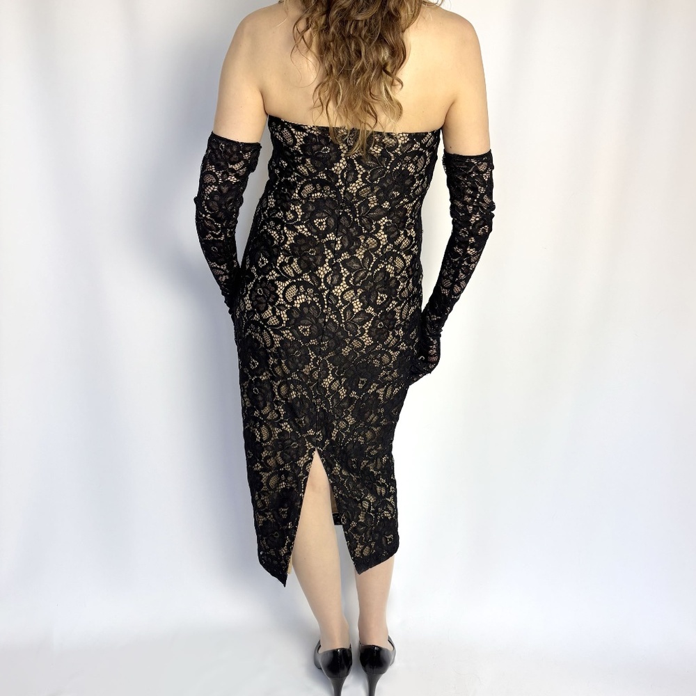 Alexia Admor Zelle Lace Strapless Midi Sheath Dress – Size 10 - Picture 6 of 16